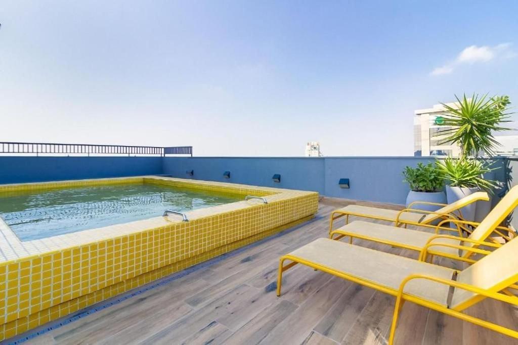 Oasis Urbano: Studio Deslumbrante Com Piscina Na Cobertura By Dabra House- Vn 03 São Paulo Kültér fotó